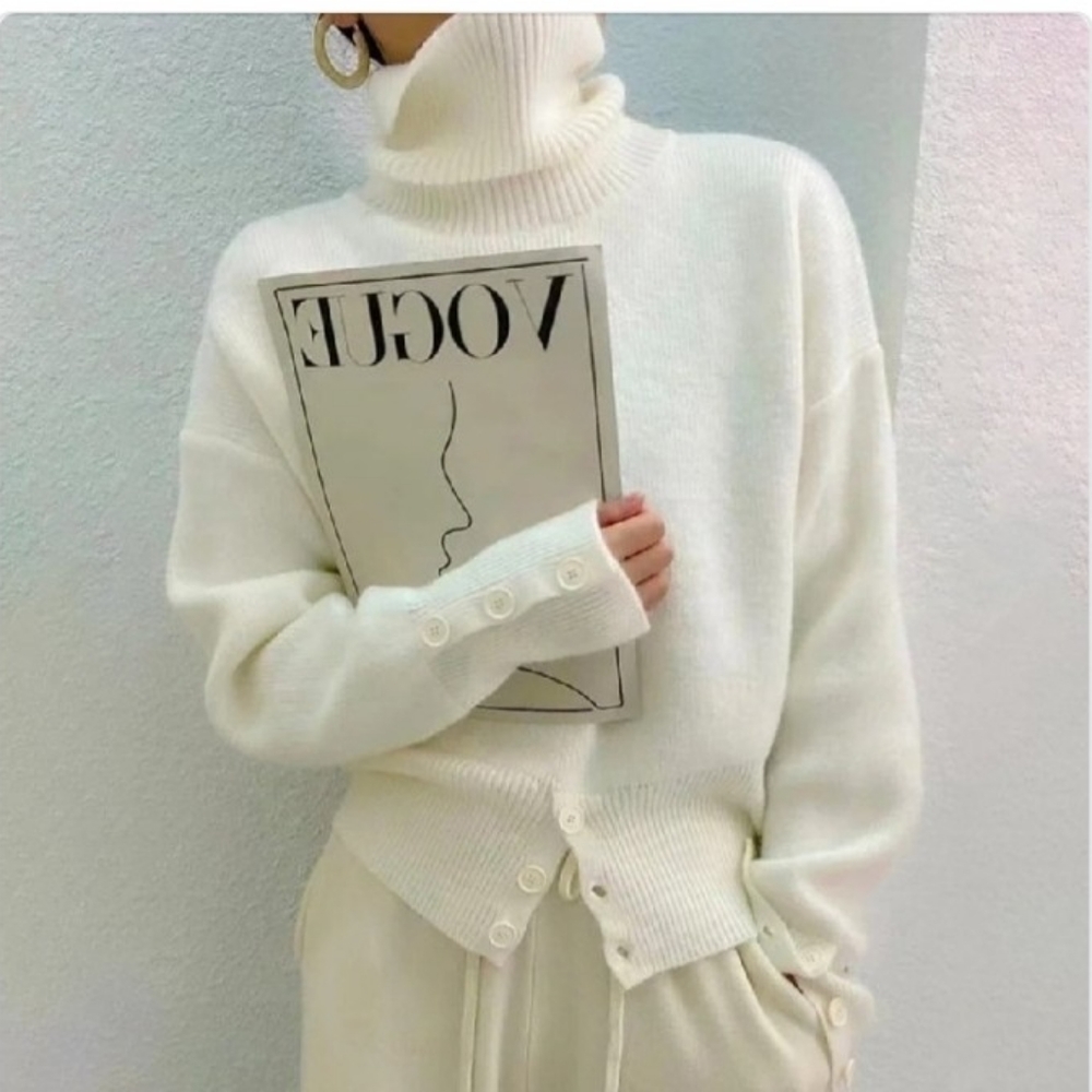 Cream Cowl Neck Sweater